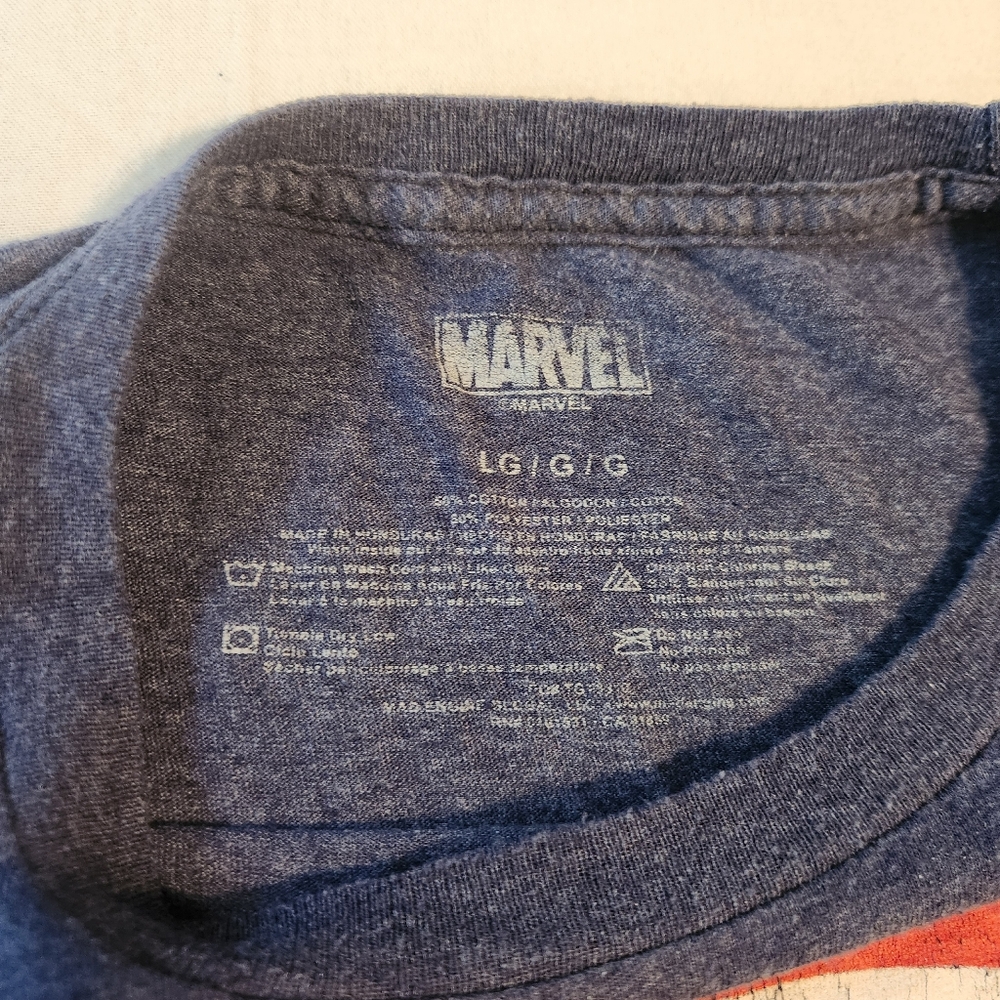 Marvel Navy Captain America Star Tee - Picture 2 of 4